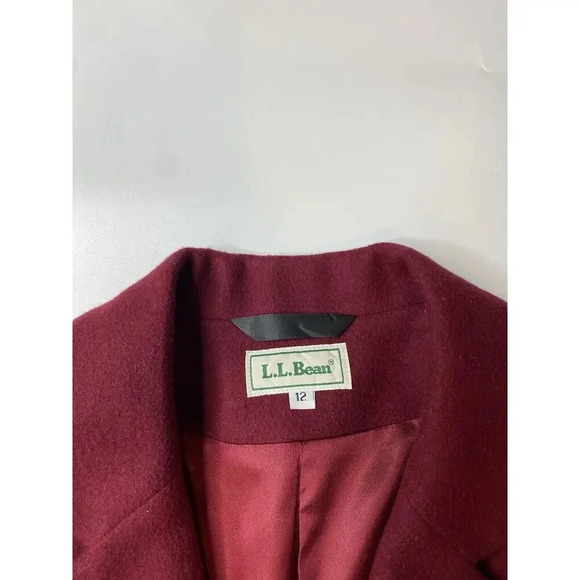 LL Bean Vintage Red Wool Blazer Jacket Coat Women’s Size 12 - Picture 3 of 7